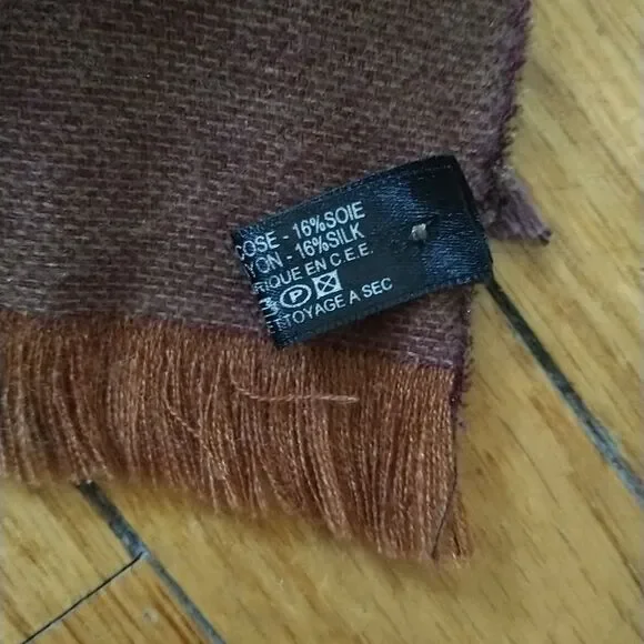 Kenzo Scarf Womens Patchwork Multicolor Floral Woven Wool Silk Blend Fringes - Picture 7 of 7